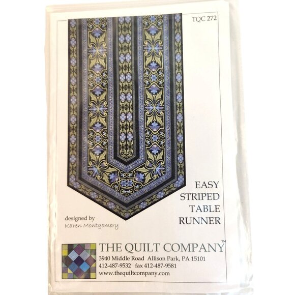 Easy Striped Table Runner Sewing Pattern By The Quilt Company - Picture 1 of 7